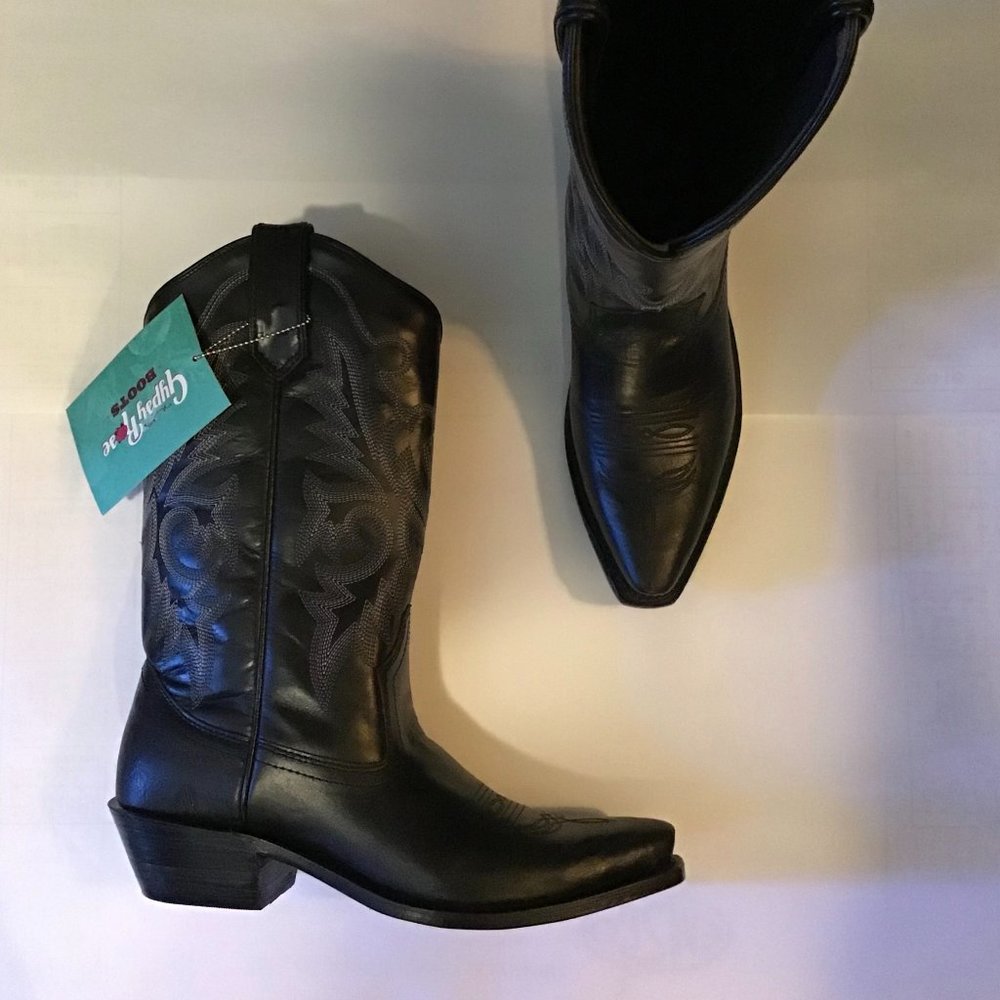 Gypsy Rose Black Leather Women's Cowboy Boot
